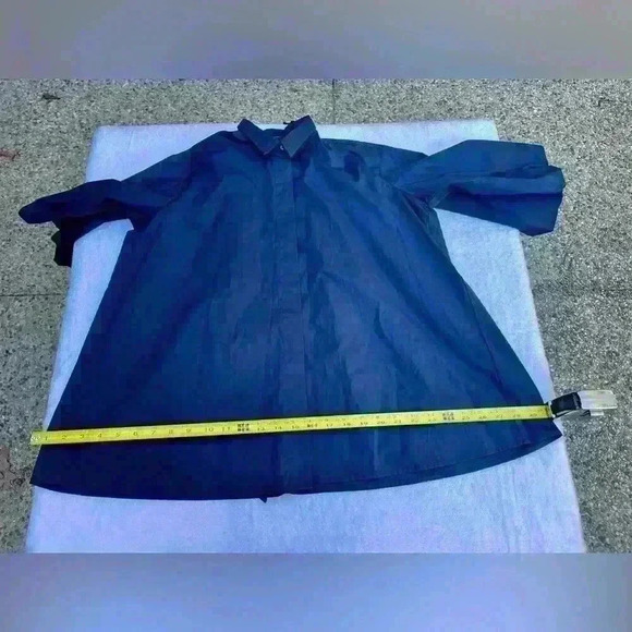 JARBO - NWT NAVY PUFFY SLEEVE COTTON BLOUSE - Picture 13 of 16